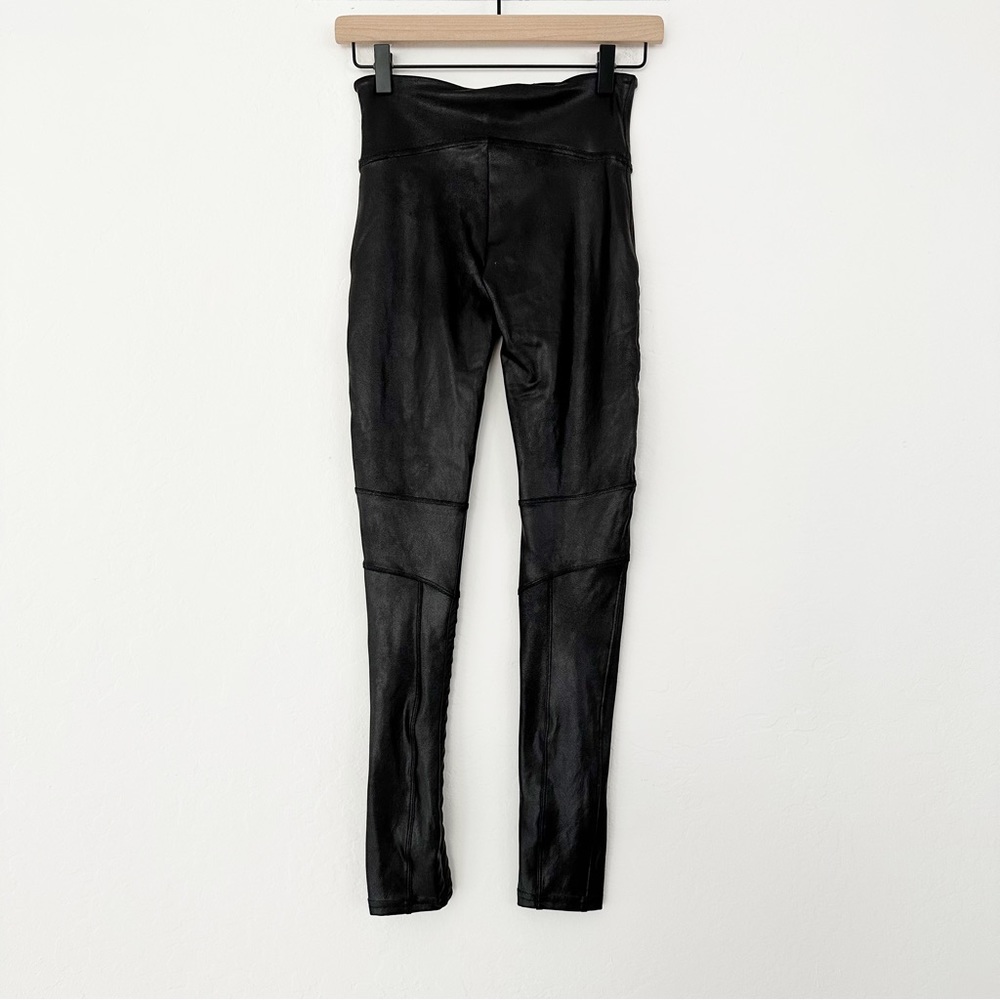 Spanx Women’s Faux Leather Moto Leggings Very Black | Small - Picture 6 of 12